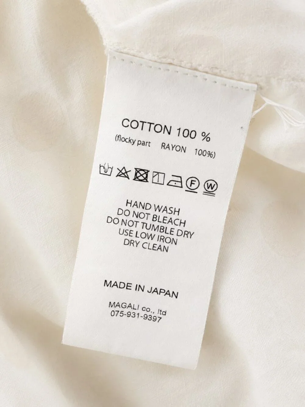 Magali Cotton Polka Dot Blouse High Neck Ruffle Sleeve Cream Japan - Picture 5 of 6